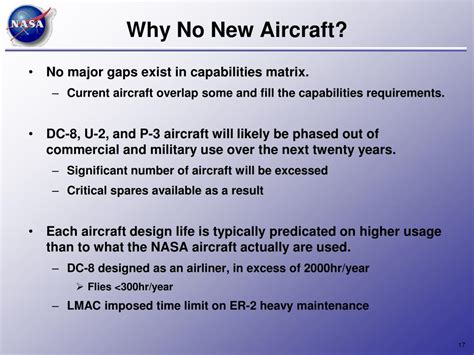 PPT NASA Airborne Science Technology Roadmap Development Manned