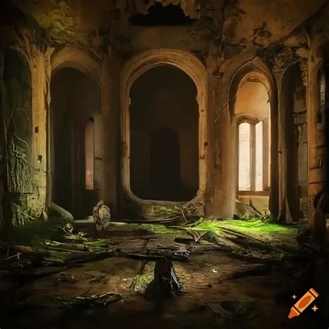 Interior Of Abandoned Castles In The Forest On Craiyon