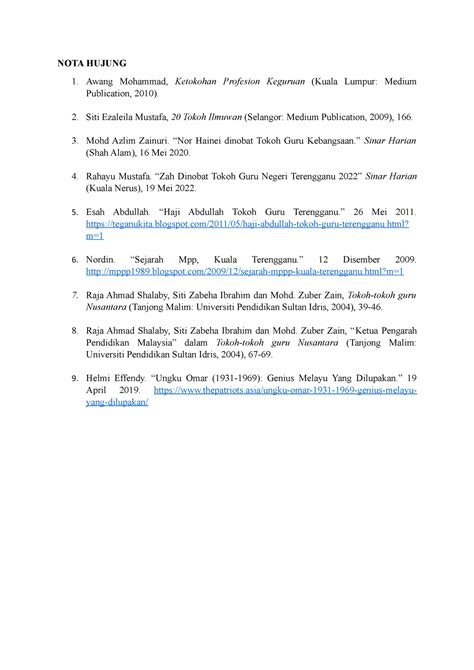 NOTA Hujung Kerja Kursus Sejarah NOTA HUJUNG Awang Mohammad