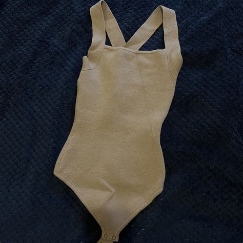 Abercrombie Nude Bodysuit Thick Knitted Material Depop