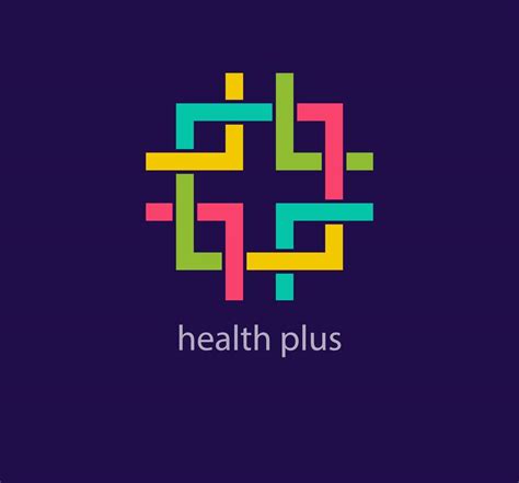 Linear health plus logo. Unique colors. Creative healthcare square form logo template. vector ...