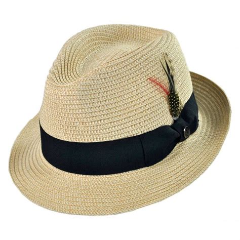 Toyo Straw Braid Trilby Fedora Hat - XXL - Tan - Walmart.com