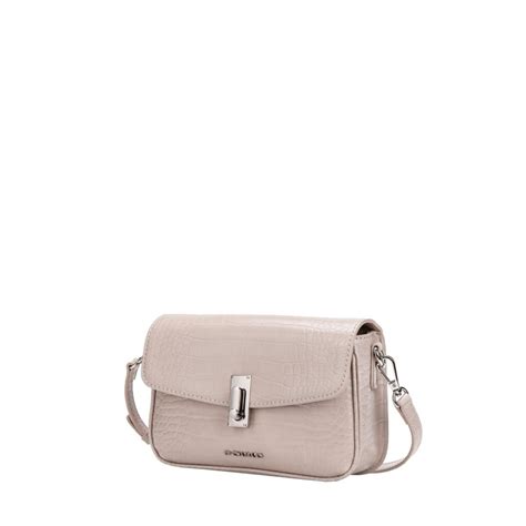 Sac à main porté travers nude effet croco camel Suisses