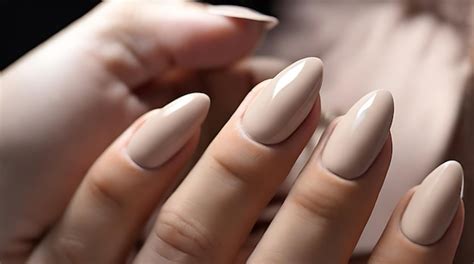 Premium Photo Closeup To Woman Hands With Elegant Neutral Colors Manicure Beautiful Nude