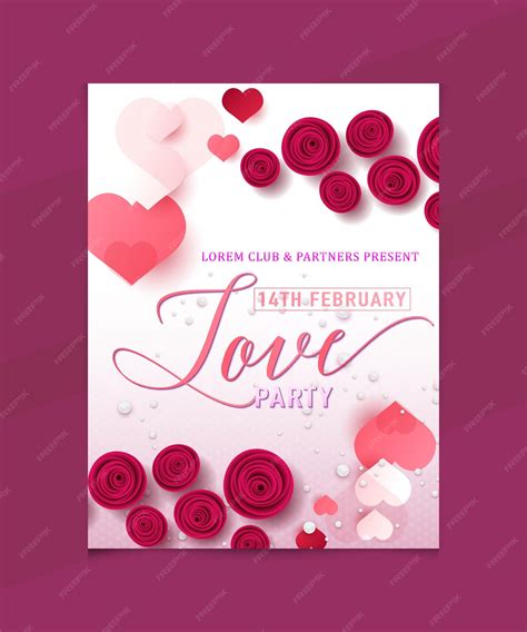 Premium Vector Valentines Day Music Party Invitation Card Flyer Or