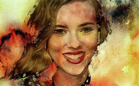 Scarlett Johansson Digital Art By Elena Kosvincheva