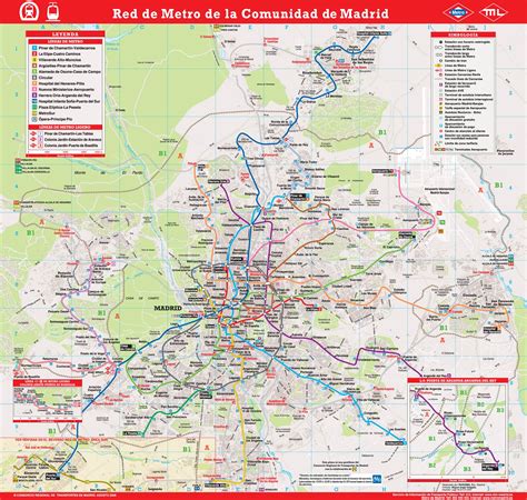 Madrid Metro Lines Map • Mapsof.net