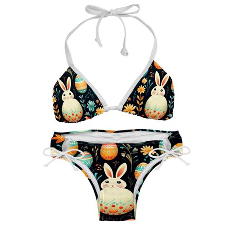 Easter Detachable Sponge Adjustable Strap Bikini Set Two Pack Swimsuit Swim Suit Beach Pool