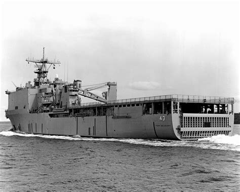 A Port Quarter View Of The Dock Landing Ship USS FORT MCHENRY LSD 43