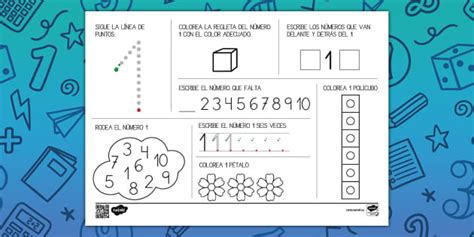 Actividad De Grafomotricidad Del Número 1 Profesor Hizo