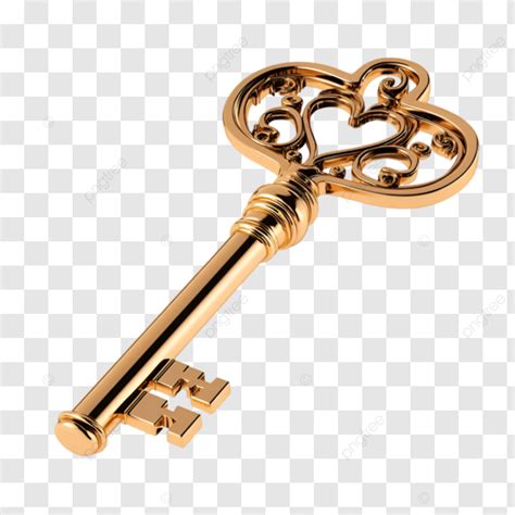 golden key shaped  heart symbolic love token golden key shaped