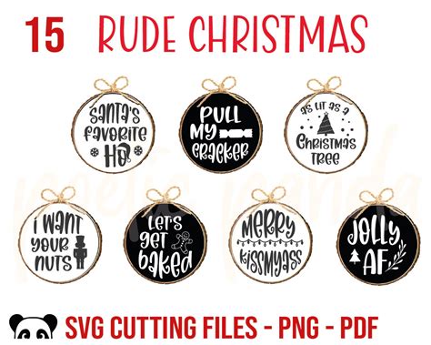 15 Rude Christmas Bundle Svg Naughty Christmas Quote Svg Etsy