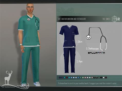 The Sims Resource DOCTOR UNIFORM AND STETHOSCOPE Sims 4 Sims Sims