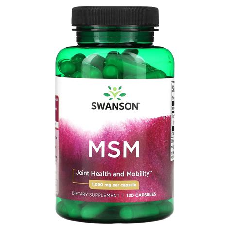 МСМ, сера, Swanson Msm, 1000 мг, 120 капсул купить на OZON по низкой ...