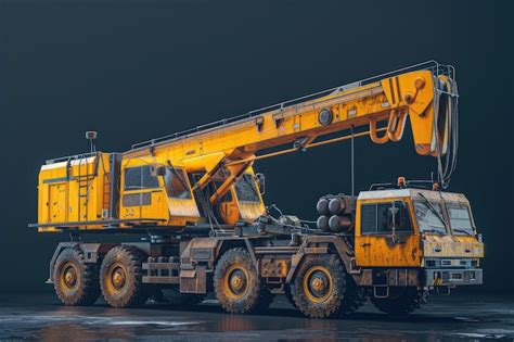 Premium Photo | Yellow Truck Crane Isolated