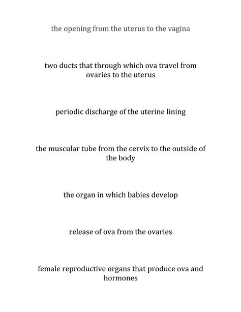 The Opening From The Uterus To The Vagina Docest