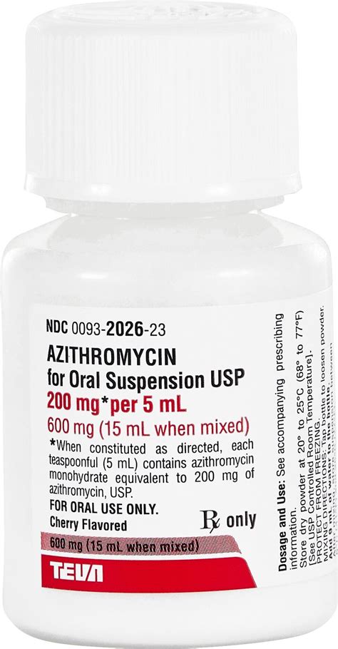 Azithromycin Generic Flavored For Oral Suspension Mg Ml Ml