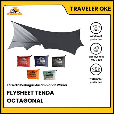 Jual Flysheet Octagonal X Waterproof Ultralight Mahesa Outdoor Atap