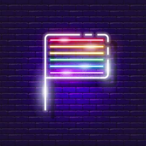 Gay Pride Flag Neon Icon LGBT Neon Signs Gay Pride Concept Vector Illustration For Design