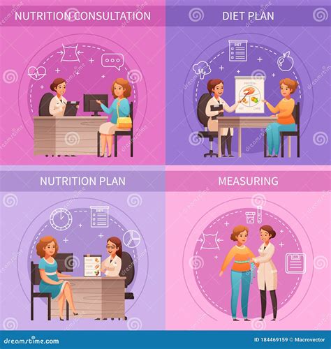 Nutritionist Dietitian Cartoon Concept Stock Vector - Illustration of