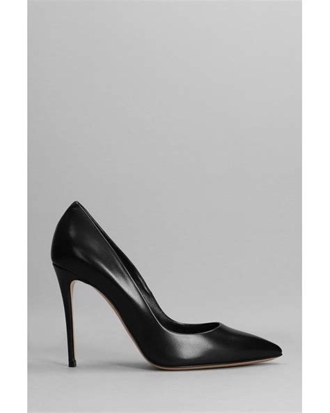 Casadei Julia Pumps In Black Leather Lyst Uk
