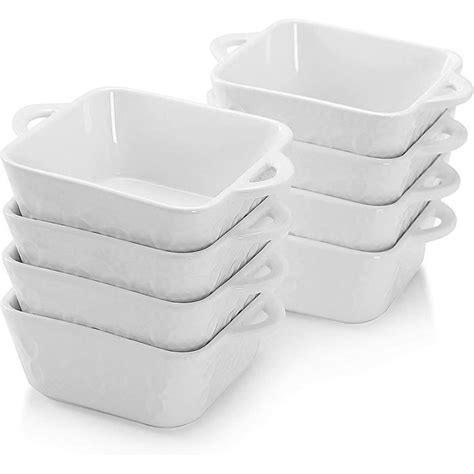 Malacasa S Rie Bake Pcs Plats Four Carr Petit Plat Four Blanc