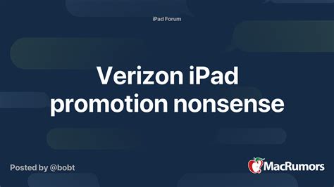 Verizon iPad promotion nonsense | MacRumors Forums