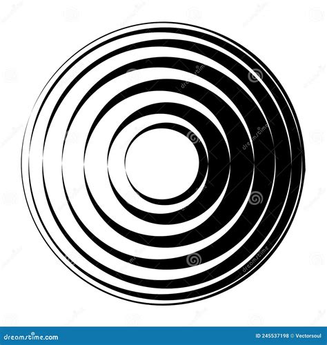 Random Concentric Circles Circular Abstract Geometric Icon Symbol