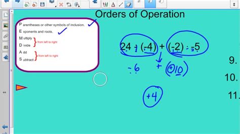 Th Lesson Orders Of Operation With Integers Youtube