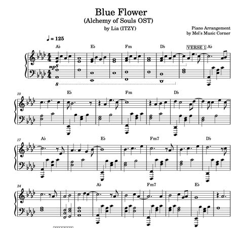 Blue Flower Alchemy Of Souls Ost By Lia Itzy Sheet Music Or Midi