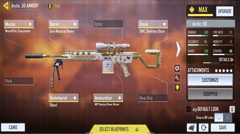 Arctic 50 Sniper Rifle Call Of Duty Mobile Best Attachments YouTube