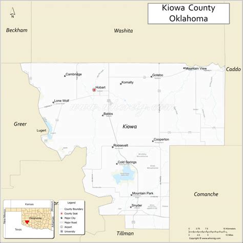 Map of Kiowa County, Oklahoma - Thong Thai Real