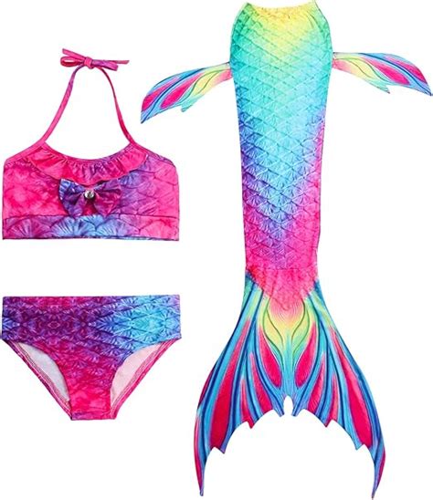 Hifunbay Cola De Sirena Ni A Para Nadar Incluido Traje De Sirena Ba O De Bikini De Piezas Sin