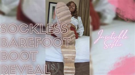 Ebony BBW Reveals Sweaty Soft Soles From Hot Sweaty Boots Insatiable Softie Clips Sale