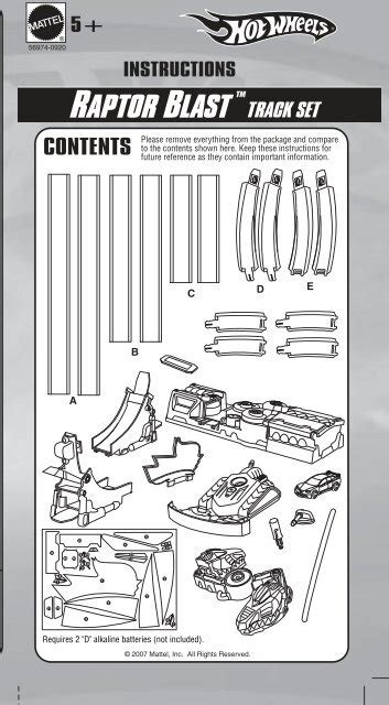 56974 Hot Wheels® Raptor Blast™ Track Set Printable Mattel