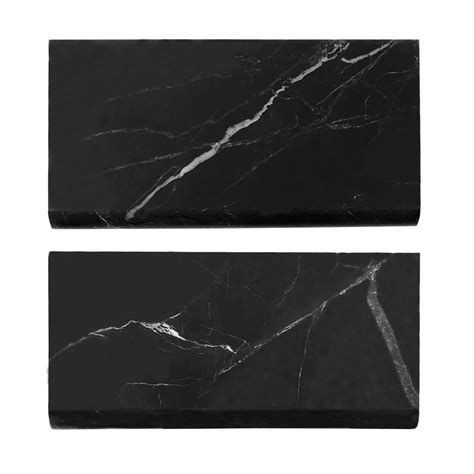 Black Marble 3 X 6 Bullnose Trim Tile