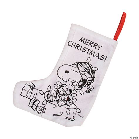 Color Your Own Peanuts® Christmas Stockings - 12 Pc. | Oriental Trading