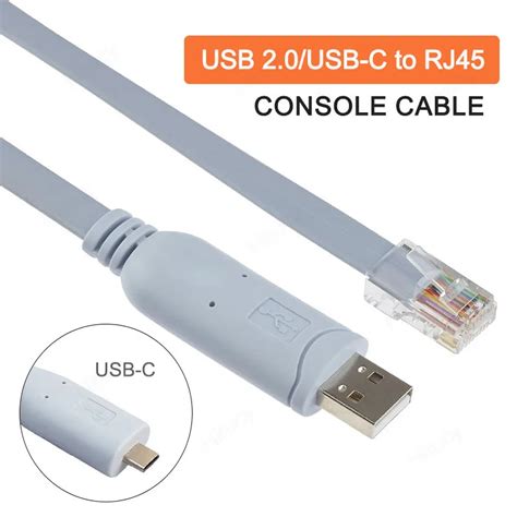 Консольный кабель USB к RJ45, чип FTDI, кабель USB C к консоли RJ45 для ...