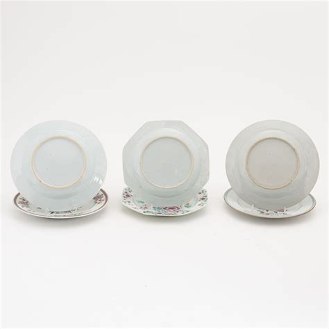 Tallrikar Sex Stycken 2 2 2 Porslin Kina Qingdynastin Qianlong 1736 95 Bukowskis