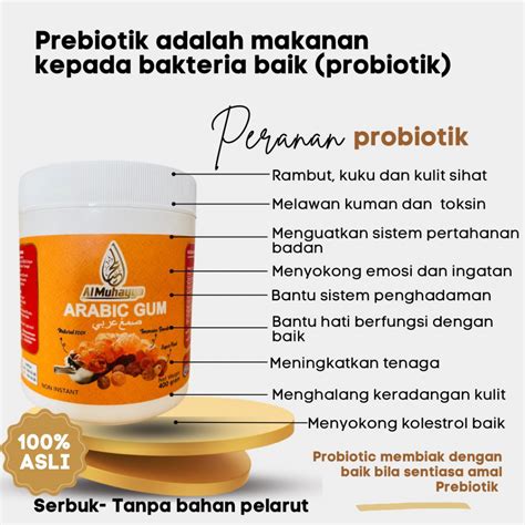 Al Manna Arabic Gum Al Muhayya 400g Pure Prebiotic Powder Kebaikan