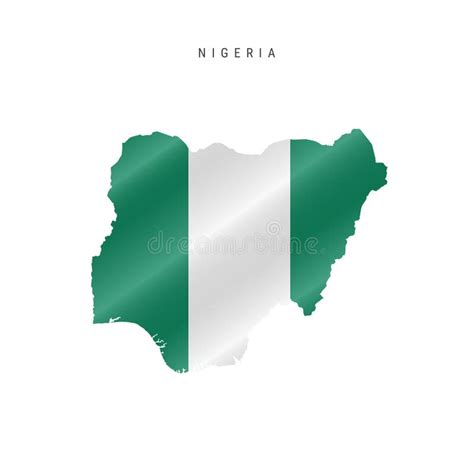 Nigeria Vector Map Isolated On White Background High Detailed Black