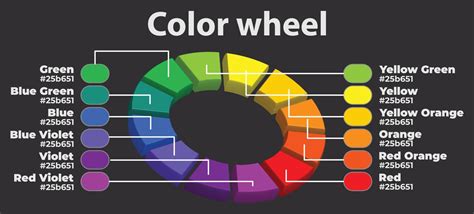 3D detailed color wheel with color names and RGB HEX codes 15806654 ...