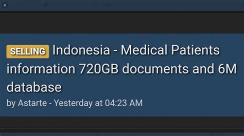 Rs Ungkap Bahaya Kebocoran Data Pasien Bisa Dimanfaatkan Pihak Tak