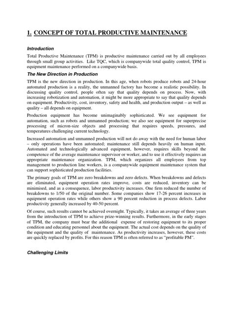 Pdf Concept Of Total Productive Maintenance Dokumentips