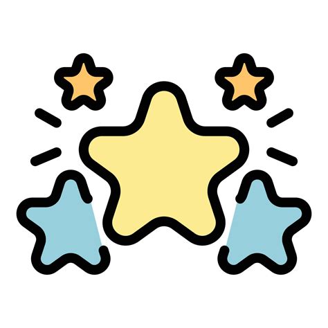 Five star rating icon color outline vector 19193606 Vector Art at Vecteezy