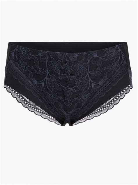 BF 03087 Lace Seamless Short Brief Black SATAMI Lingerie 蕾絲無痕平口內褲 黑 SATAMI 網上商店