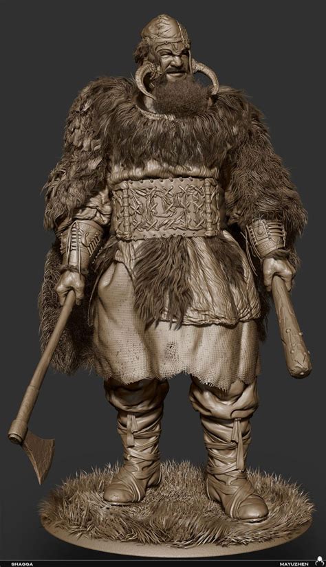 Shagga Zbrush Character Digital Sculpture 3d Art