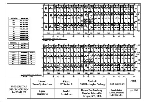 Gabungan Denah Balok Kolom Plat Lt 1 Dan 2 Pdf