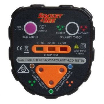 Socket See Socket Tester Earth Loop Polarity Rcd Check Sok