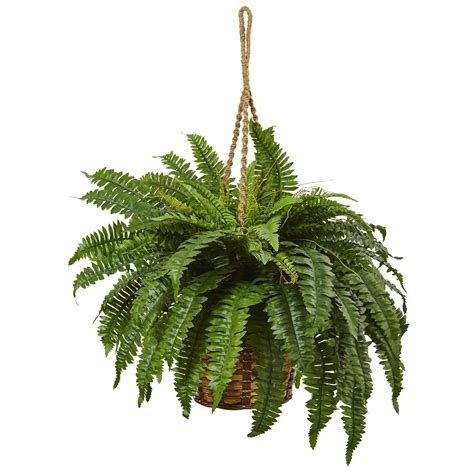 29 Boston Fern Artificial Hanging Basket Nearly Natural